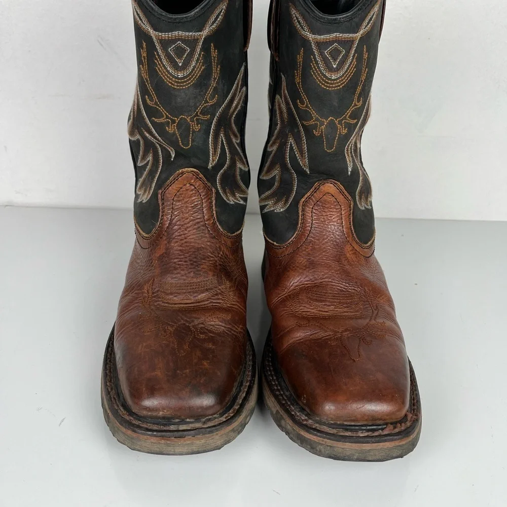 Cabela’s Mens Boots‎ Size 8M Pinedale XT Deer Skull Western Square Toe Work